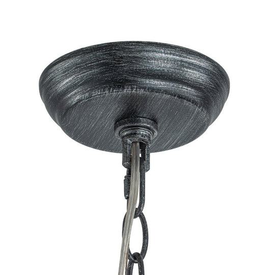 Pendantlightie - Farmhouse Rustic 4 - Light Rectangle Lantern Wooden Pendant Light - Pendants - Antiqued Silver -