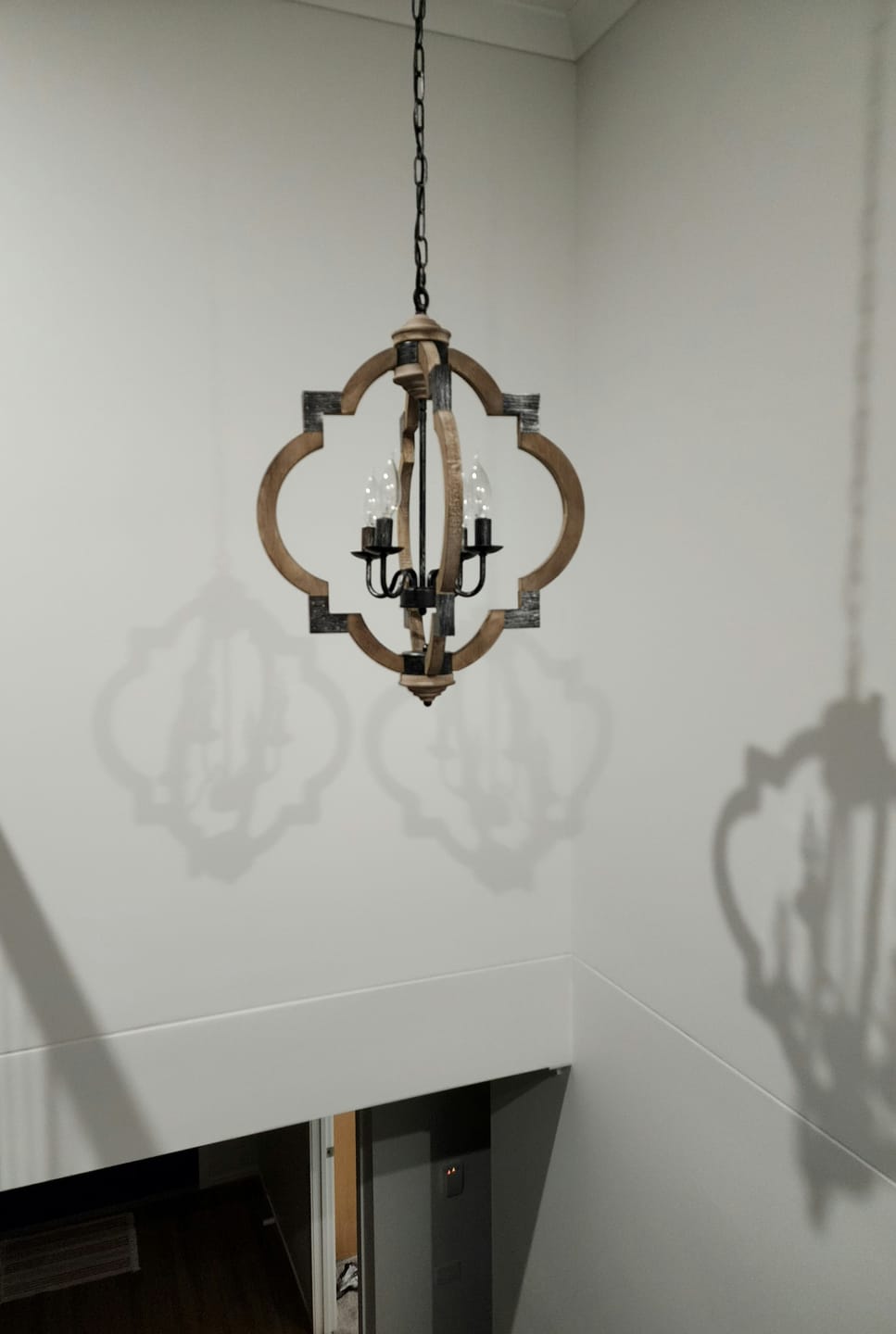 Pendantlightie - Farmhouse Rustic 4 - Light Wood Round Lantern Pendant Light - Pendants -