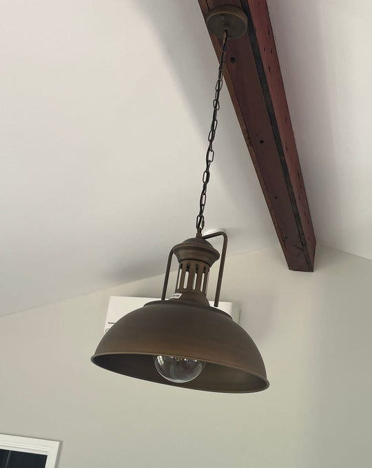 Pendantlightie - Farmhouse Rustic Rusty Dome Pendant Light - Pendants -