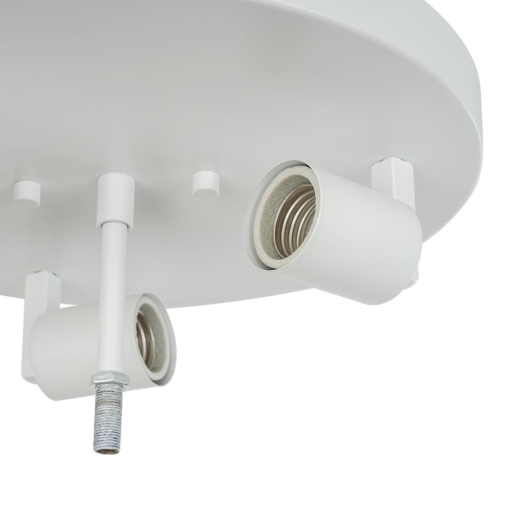 Pendantlightie - French Country 3 - Light Floral Cream Crackled Scalloped Semi Flush Mount - Semi Flush Mount - Clear -