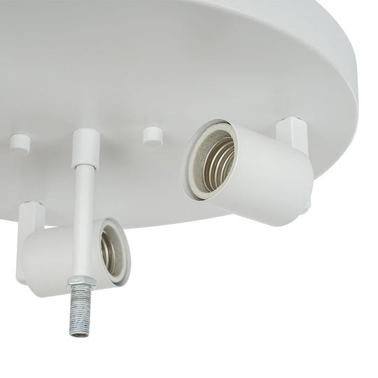 Pendantlightie - French Country 3 - Light Floral Cream Crackled Scalloped Semi Flush Mount - Semi Flush Mount - Clear -