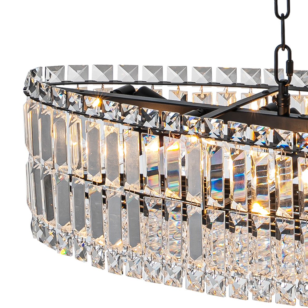 Pendantlightie - Glam 10 - Light Oversized Island Oval Chandeliers With Crystal Accents - Chandeliers - Chrome -
