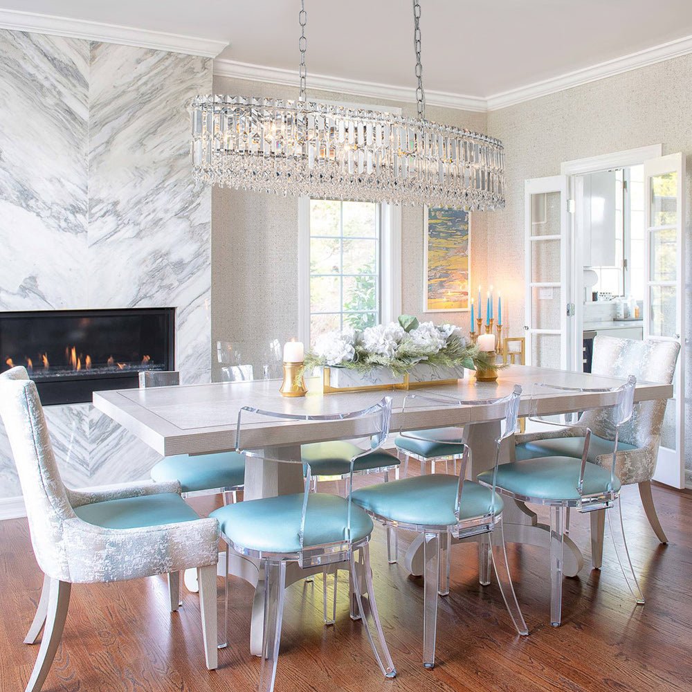 Pendantlightie - Glam 10 - Light Oversized Island Oval Chandeliers With Crystal Accents - Chandeliers - Chrome -