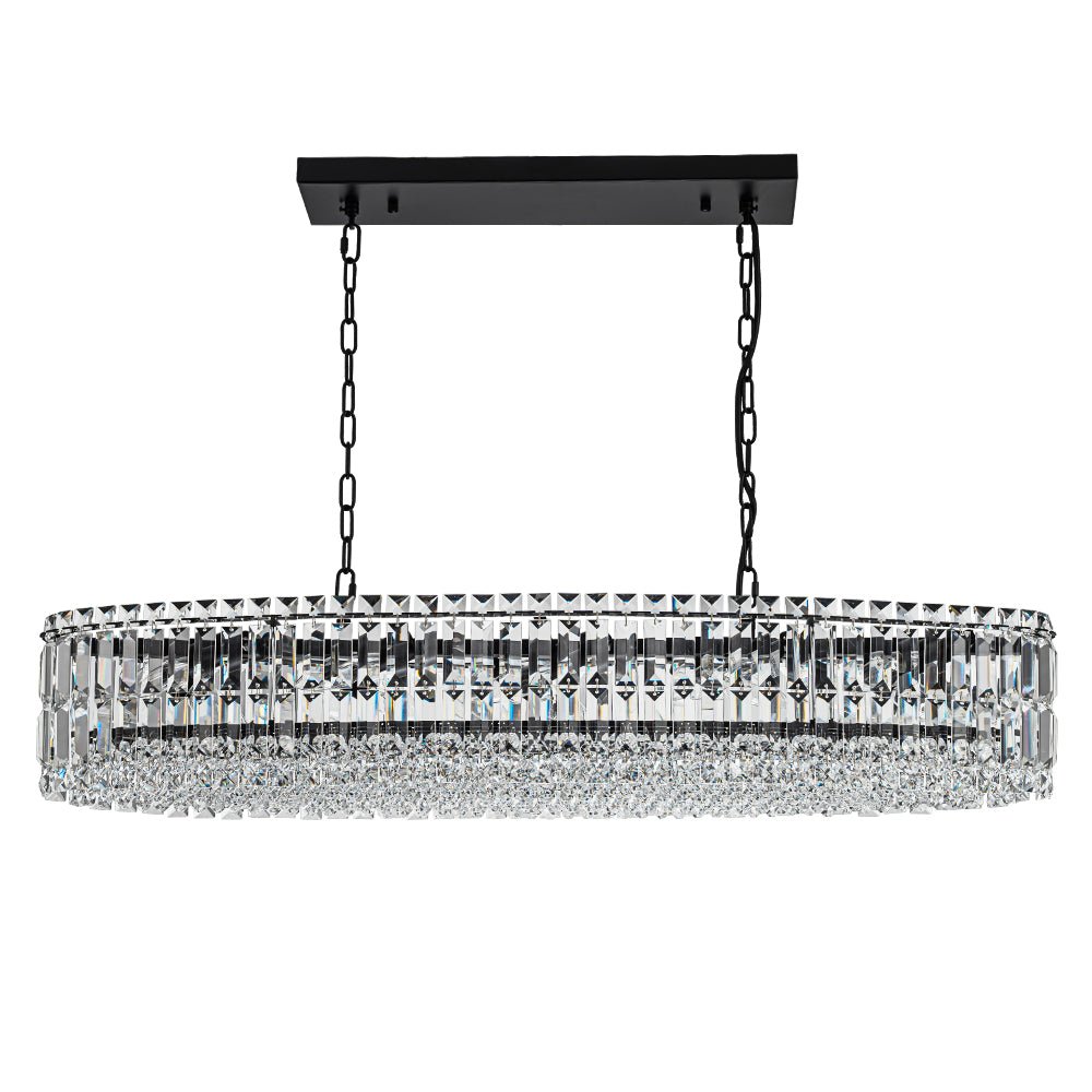 Pendantlightie - Glam 10 - Light Oversized Island Oval Chandeliers With Crystal Accents - Chandeliers - Chrome -