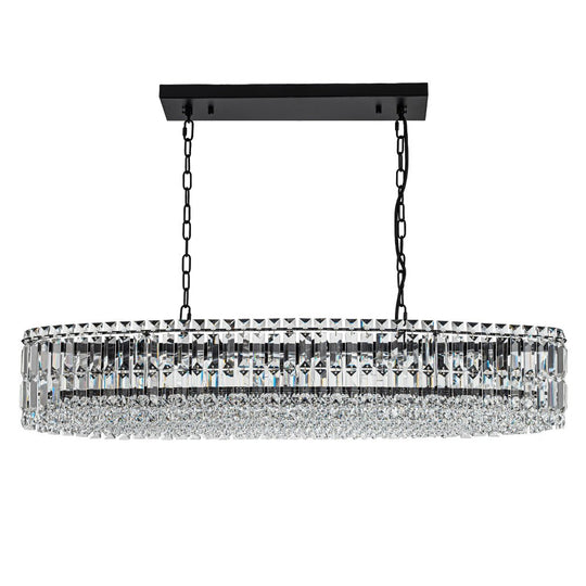 Pendantlightie - Glam 10 - Light Oversized Island Oval Chandeliers With Crystal Accents - Chandeliers - Chrome -