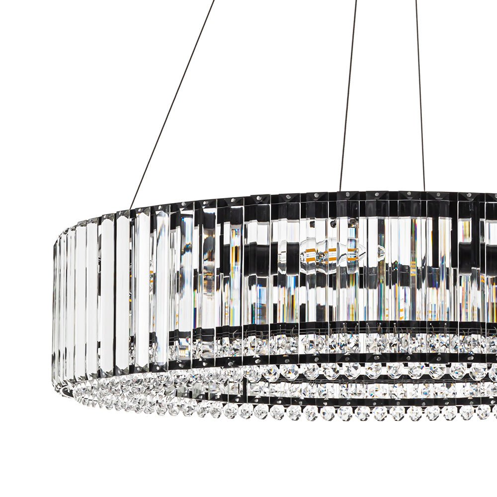 Pendantlightie - Glam Luxury 8 - Light Round Shape Drum Crystal Chandelier - Chandeliers - Chrome -