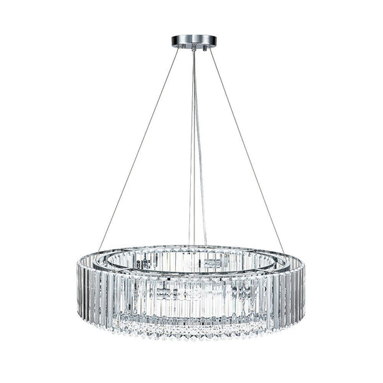 Pendantlightie - Glam Luxury 8 - Light Round Shape Drum Crystal Chandelier - Chandeliers - Chrome -