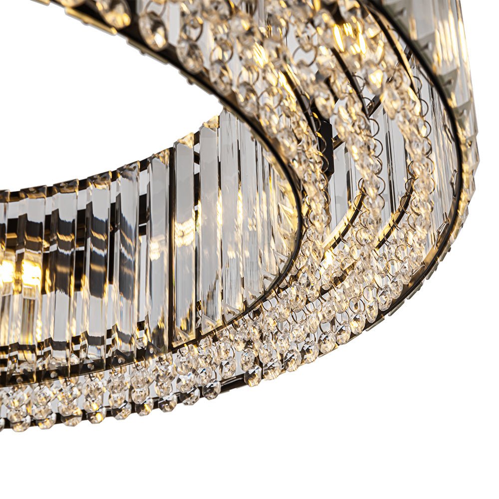 Pendantlightie - Glam Luxury 8 - Light Round Shape Drum Crystal Chandelier - Chandeliers - Chrome -