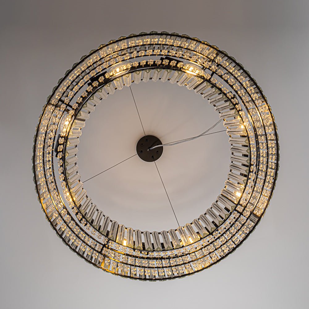 Pendantlightie - Glam Luxury 8 - Light Round Shape Drum Crystal Chandelier - Chandeliers - Chrome -