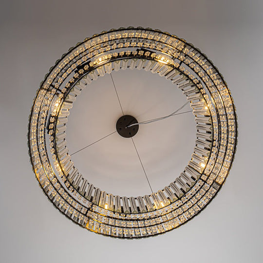 Pendantlightie - Glam Luxury 8 - Light Round Shape Drum Crystal Chandelier - Chandeliers - Chrome -