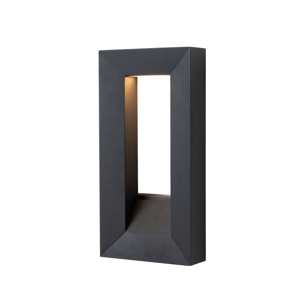 Pendantlightie - Hollow Design Outdoor Geometric Rectangular Led Wall Light - Outdoor Wall Light - Black -
