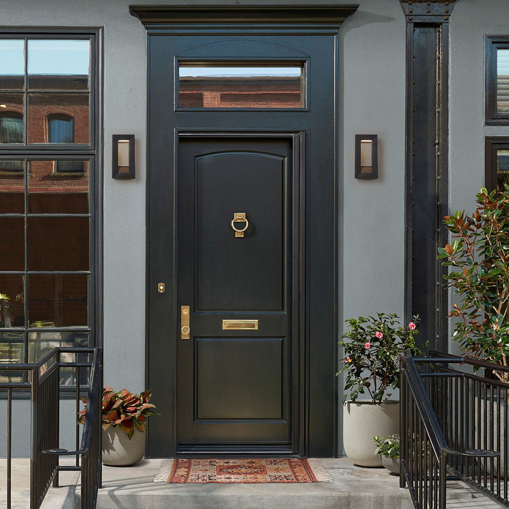 Pendantlightie - Hollow Design Outdoor Geometric Rectangular Led Wall Light - Outdoor Wall Light - Black -