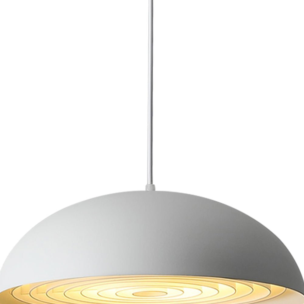Pendantlightie-Industrial 1-Light Adjustable Movable Track Arm Dome Light-Pendants-White-