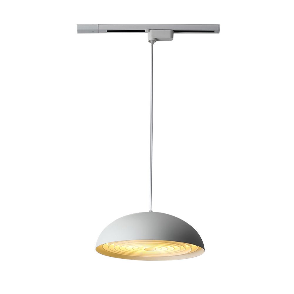 Pendantlightie-Industrial 1-Light Adjustable Movable Track Arm Dome Light-Pendants-White-
