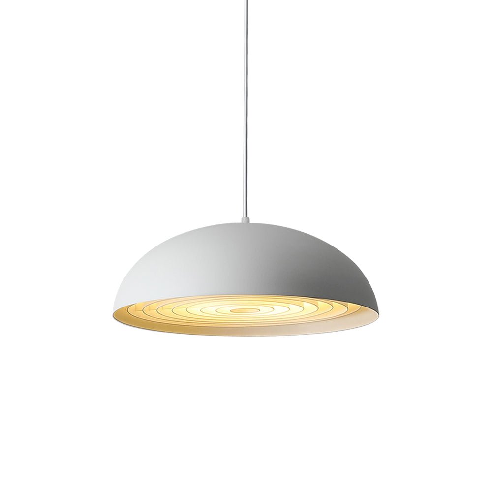 Pendantlightie-Industrial 1-Light Adjustable Movable Track Arm Dome Light-Pendants-White-