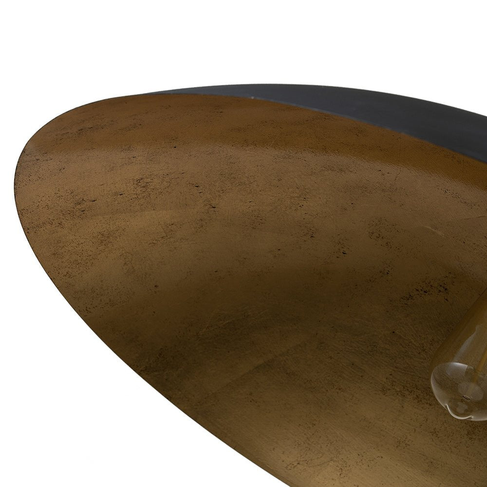 Pendantlightie-Industrial 1-Light Oversized Flat Metal Dome Pendant Light-Pendants-Black-