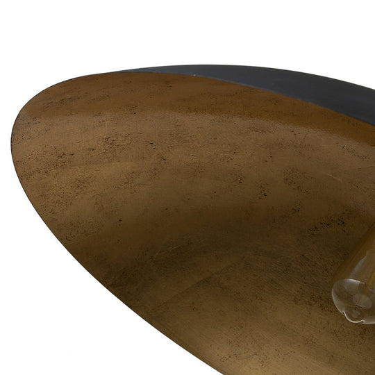 Pendantlightie-Industrial 1-Light Oversized Flat Metal Dome Pendant Light-Pendants-Black-