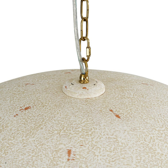 Pendantlightie - Industrial 1 - Light Oversized Flat Metal Dome Pendant Light - Pendants - Distressed White -