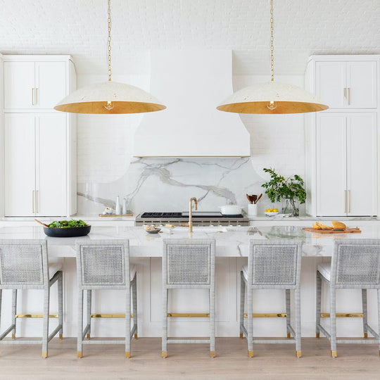 Pendantlightie - Industrial 1 - Light Oversized Flat Metal Dome Pendant Light - Pendants - Distressed White -