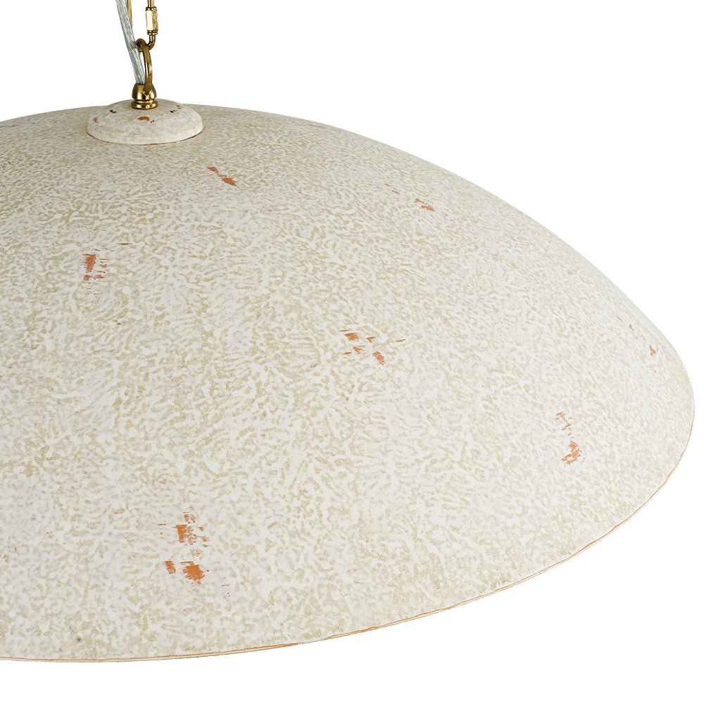 Pendantlightie - Industrial 1 - Light Oversized Flat Metal Dome Pendant Light - Pendants - Distressed White -