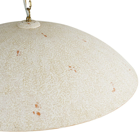Pendantlightie - Industrial 1 - Light Oversized Flat Metal Dome Pendant Light - Pendants - Distressed White -