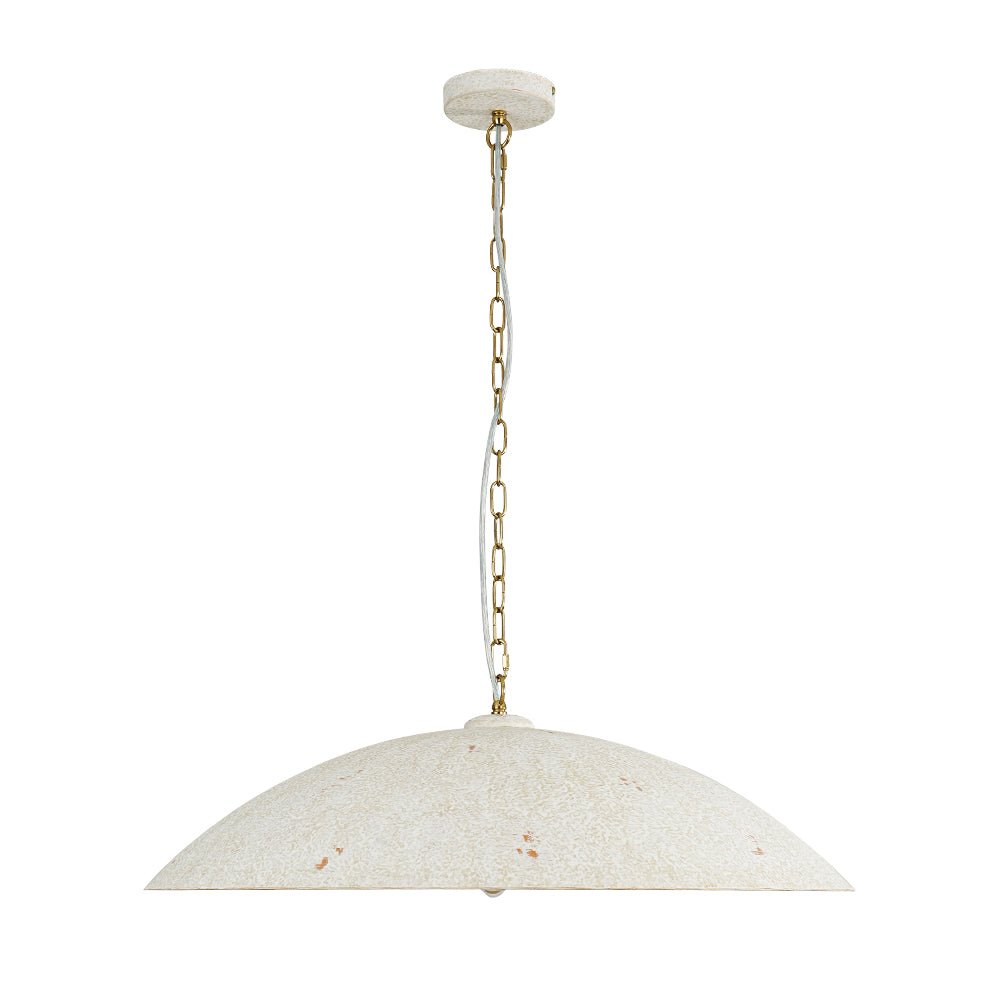 Pendantlightie - Industrial 1 - Light Oversized Flat Metal Dome Pendant Light - Pendants - Distressed White -