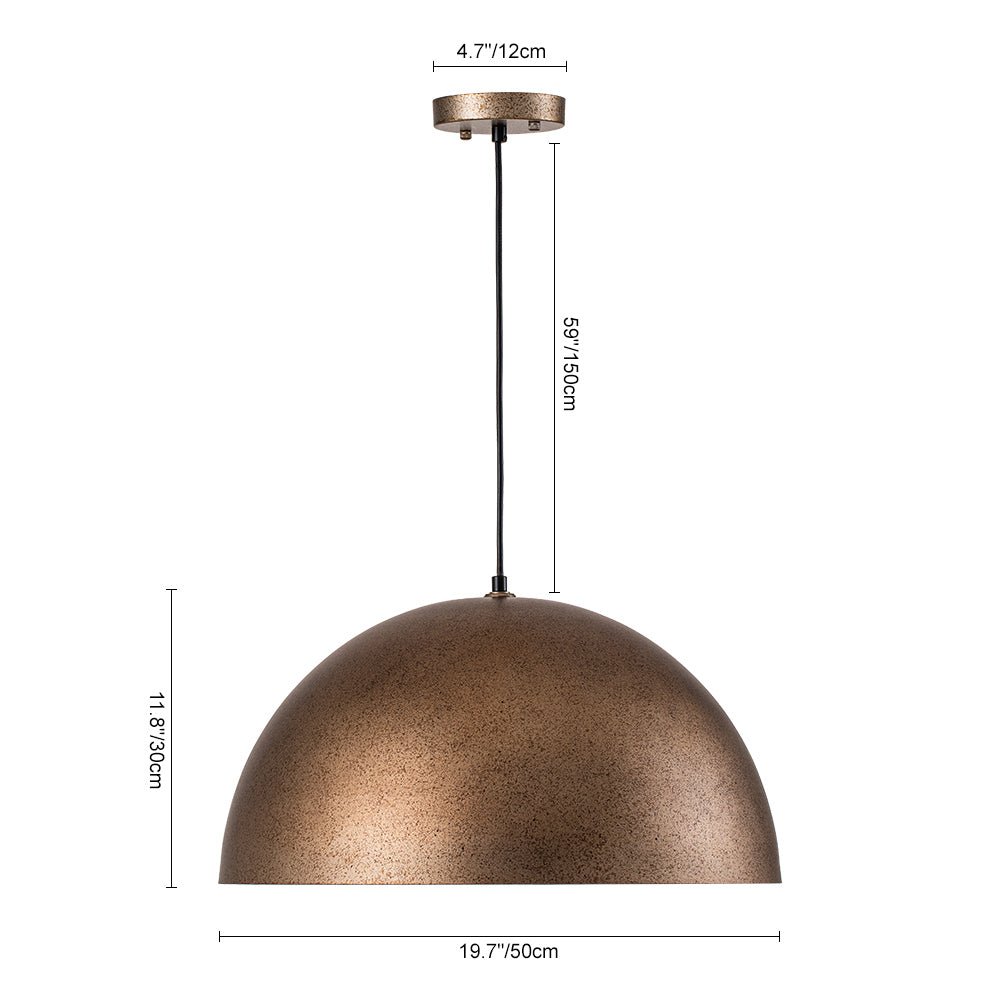 Pendantlightie-Industrial 1-Light Simple Metal Dome Pendant Light For Kitchen Island-Pendants-Antique Brass-