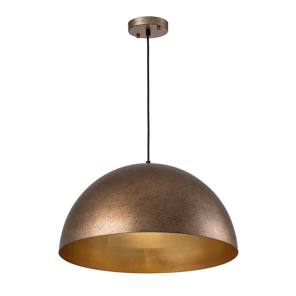 Pendantlightie-Industrial 1-Light Simple Metal Dome Pendant Light For Kitchen Island-Pendants-Antique Brass-