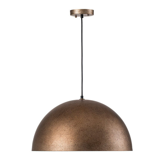 Pendantlightie-Industrial 1-Light Simple Metal Dome Pendant Light For Kitchen Island-Pendants-Antique Brass-