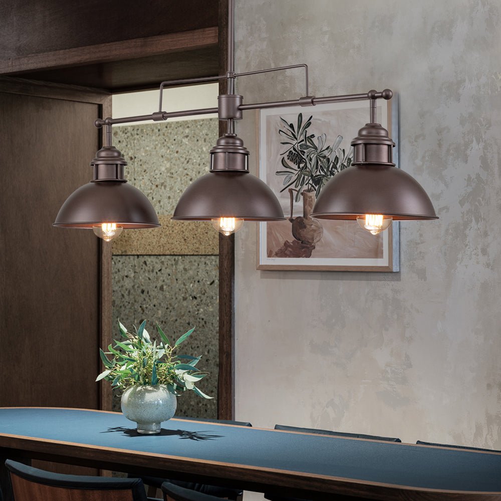 Pendantlightie - Industrial 3 - Light Dome Linear Pot Lid Pendant - Pendants - Oil Rubbed Bronze -
