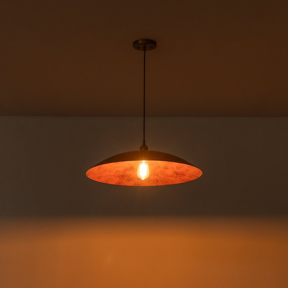 Pendantlightie - Industrial Farmhouse 1 - Light Antique Copper Flat Cone Pendant - Pendants - Antique Copper -