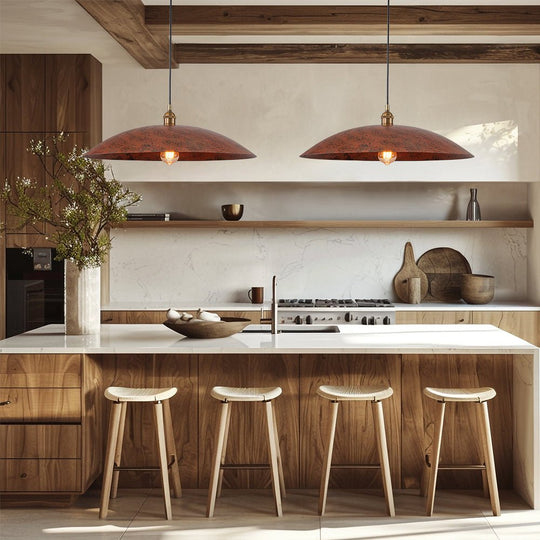 Pendantlightie - Industrial Farmhouse 1 - Light Antique Copper Flat Cone Pendant - Pendants - Antique Copper -