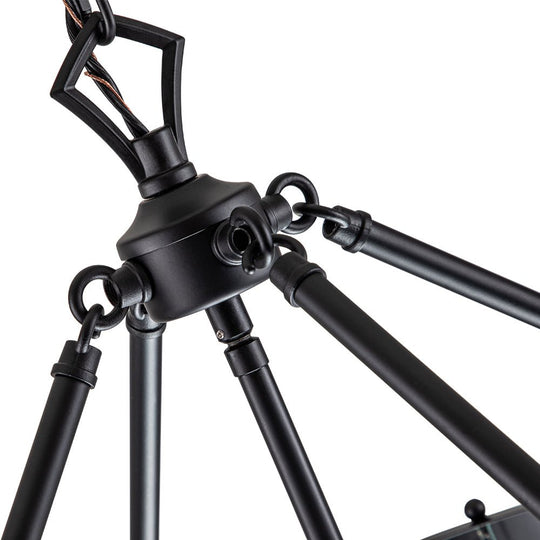 Pendantlightie-Industrial Farmhouse 4-Light Cylinder Glass Lantern Pendant Light-Pendants-Chrome-