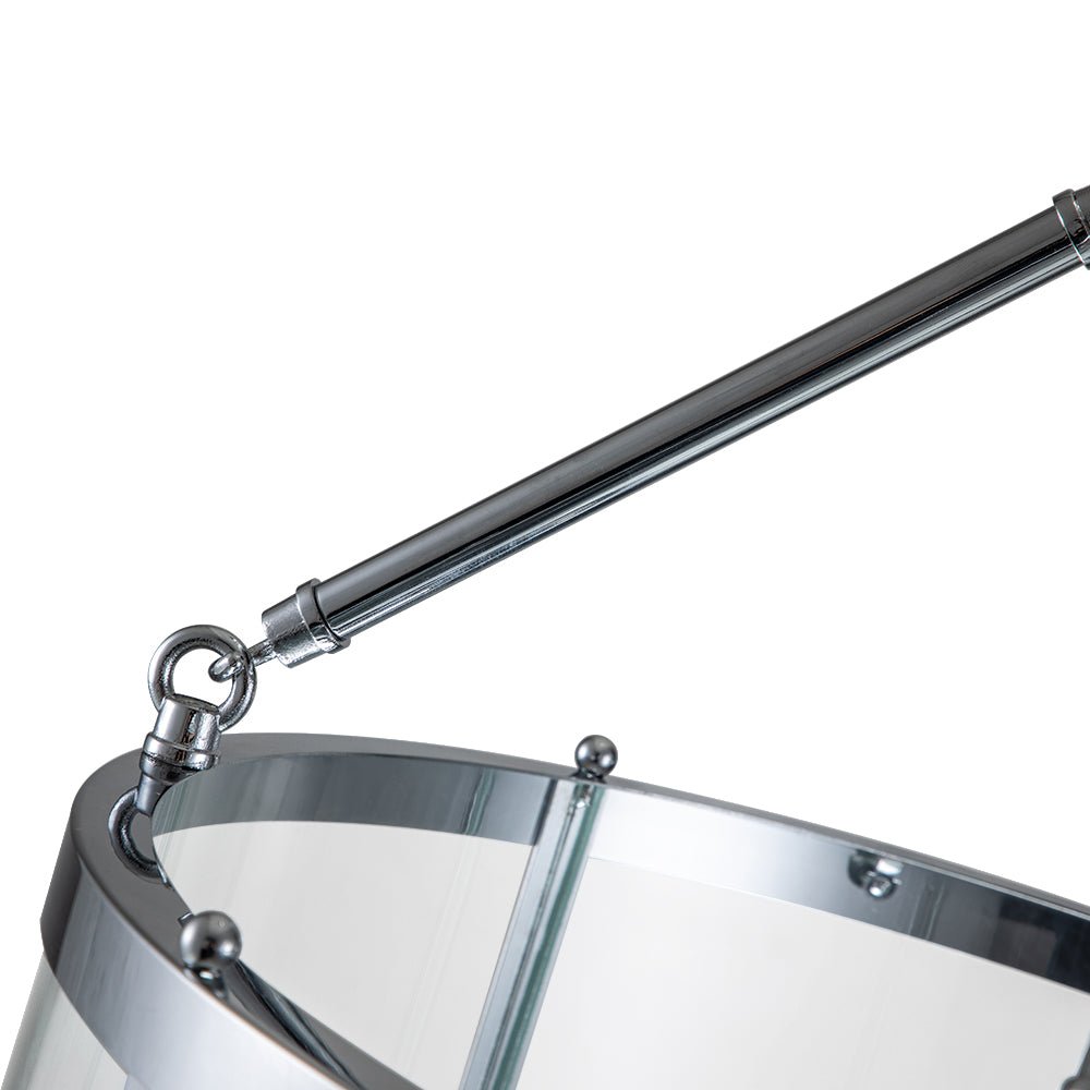 Pendantlightie-Industrial Farmhouse 4-Light Cylinder Glass Lantern Pendant Light-Pendants-Chrome-