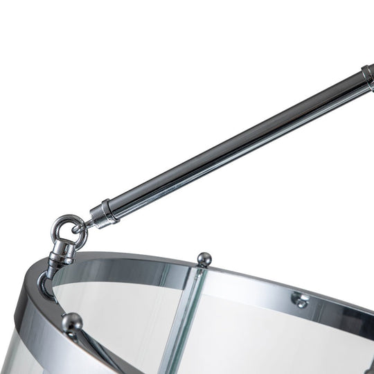 Pendantlightie-Industrial Farmhouse 4-Light Cylinder Glass Lantern Pendant Light-Pendants-Chrome-