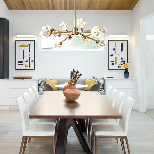 Pendantlightie - Luxury 12 - Light Brass Sputnik Crystal Chandelier - Chandeliers - Brass -