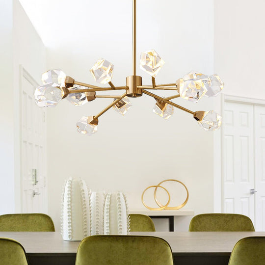 Pendantlightie - Luxury 12 - Light Brass Sputnik Crystal Chandelier - Chandeliers - Brass -
