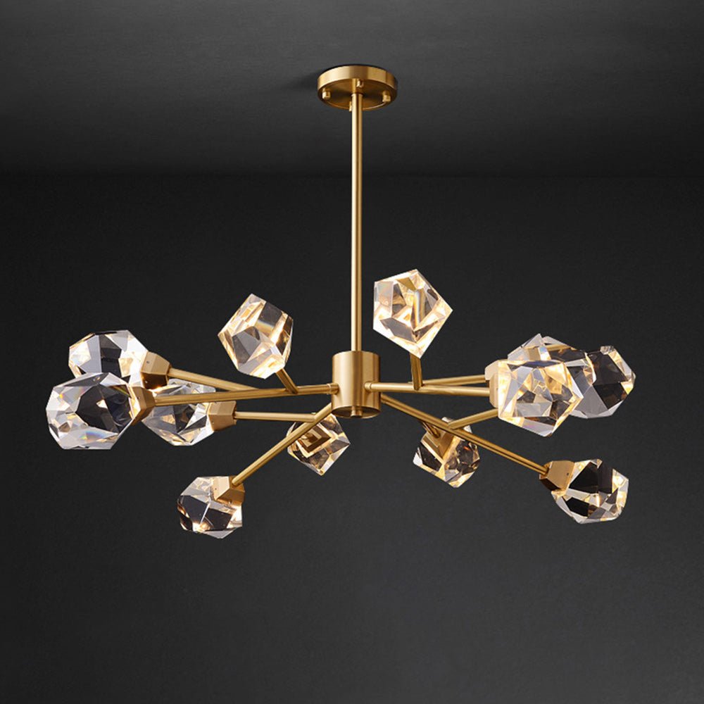 Pendantlightie - Luxury 12 - Light Brass Sputnik Crystal Chandelier - Chandeliers - Brass -