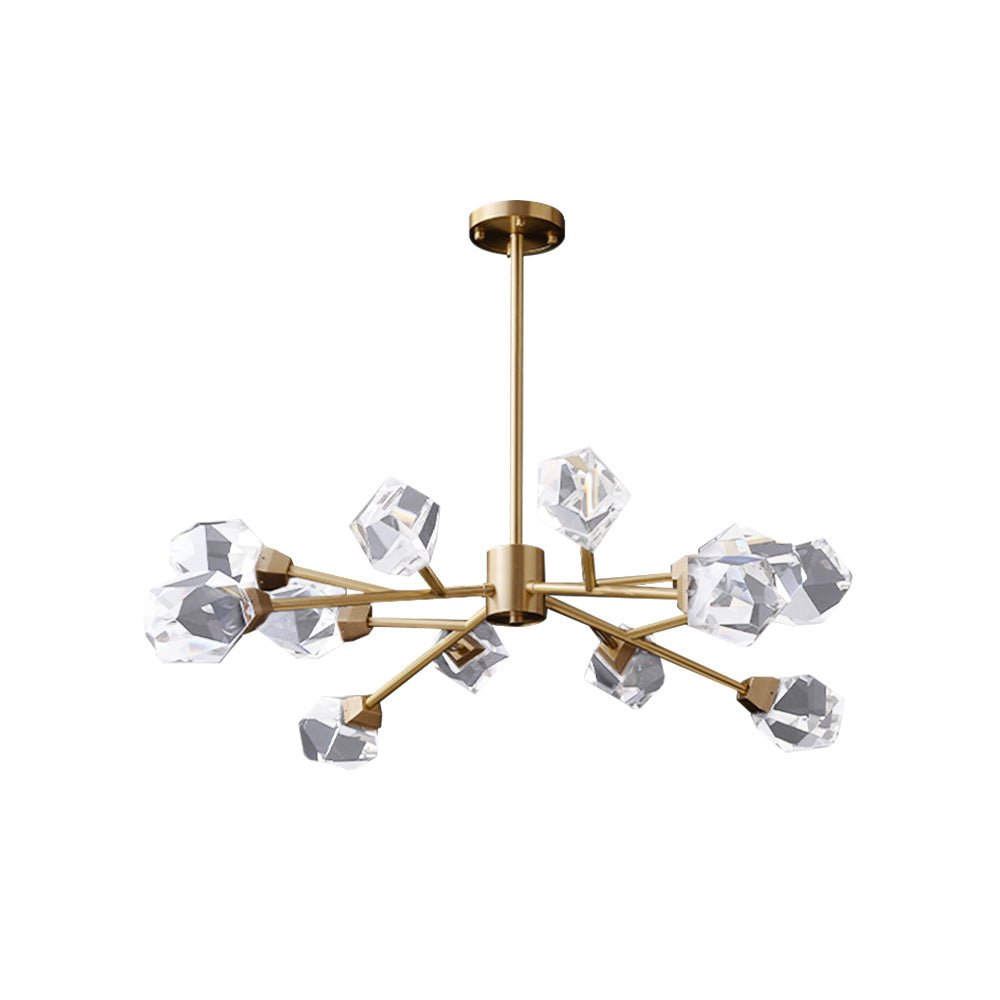 Pendantlightie - Luxury 12 - Light Brass Sputnik Crystal Chandelier - Chandeliers - Brass -