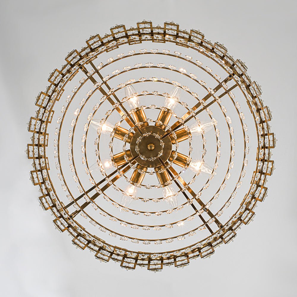 Pendantlightie - Luxury 8 - Light Hollow Design Facets Crystal Round Drum Chandelier - Chandeliers - Chrome -