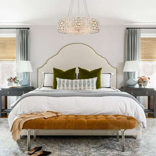 Pendantlightie - Luxury 8 - Light Hollow Design Facets Crystal Round Drum Chandelier - Chandeliers - Chrome -