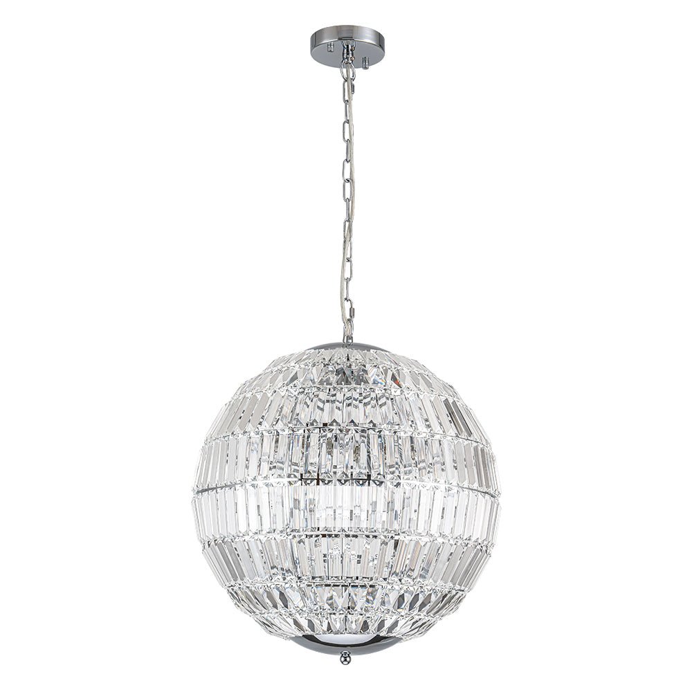 Pendantlightie - Luxury Glam 6 - Light Crystal Globe Chandelier - Chandeliers - Chrome -