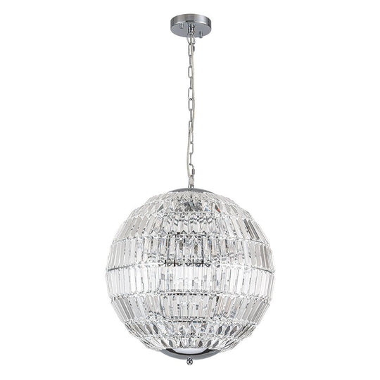Pendantlightie - Luxury Glam 6 - Light Crystal Globe Chandelier - Chandeliers - Chrome -