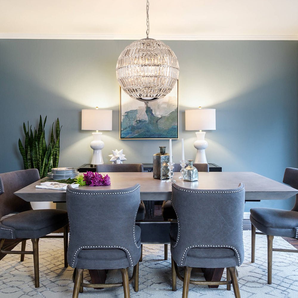 Pendantlightie - Luxury Glam 6 - Light Crystal Globe Chandelier - Chandeliers - Chrome -