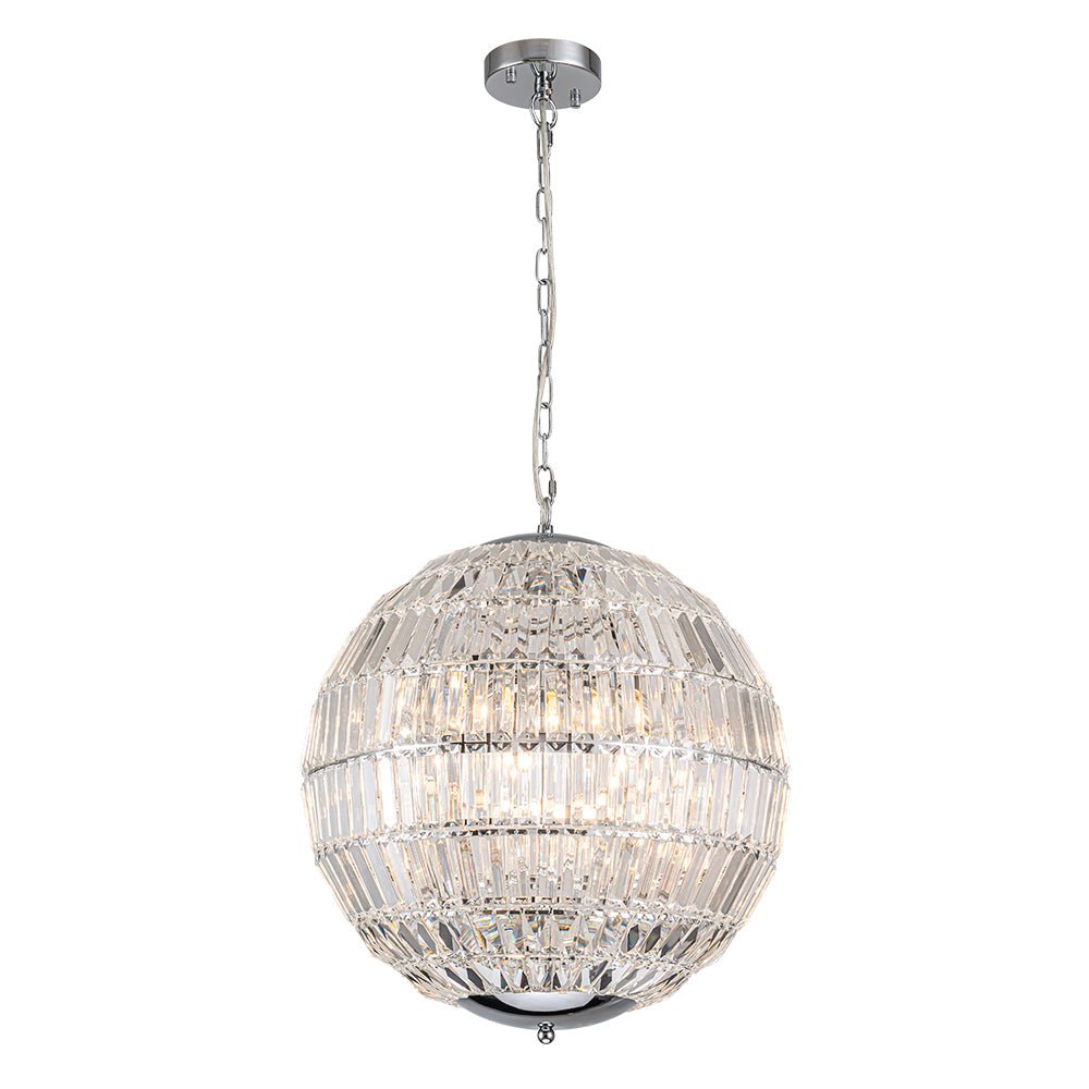 Pendantlightie - Luxury Glam 6 - Light Crystal Globe Chandelier - Chandeliers - Chrome -