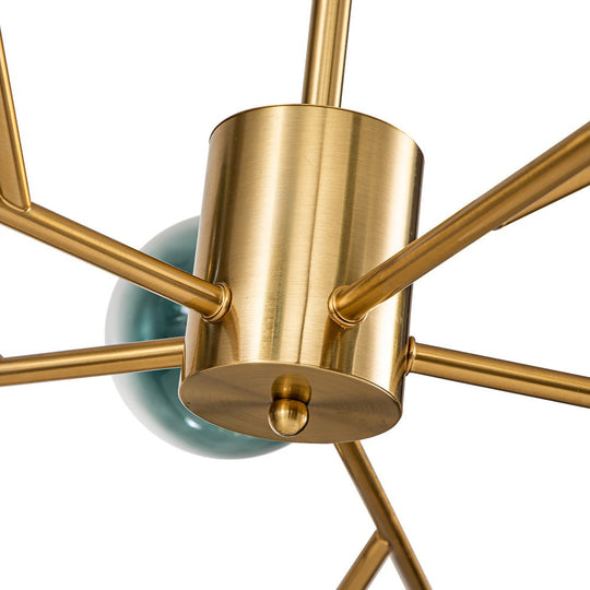 Pendantlightie-Mid-Century 15-Light Blue Gradient Glass Bubble Chandelier-Chandeliers-Black-