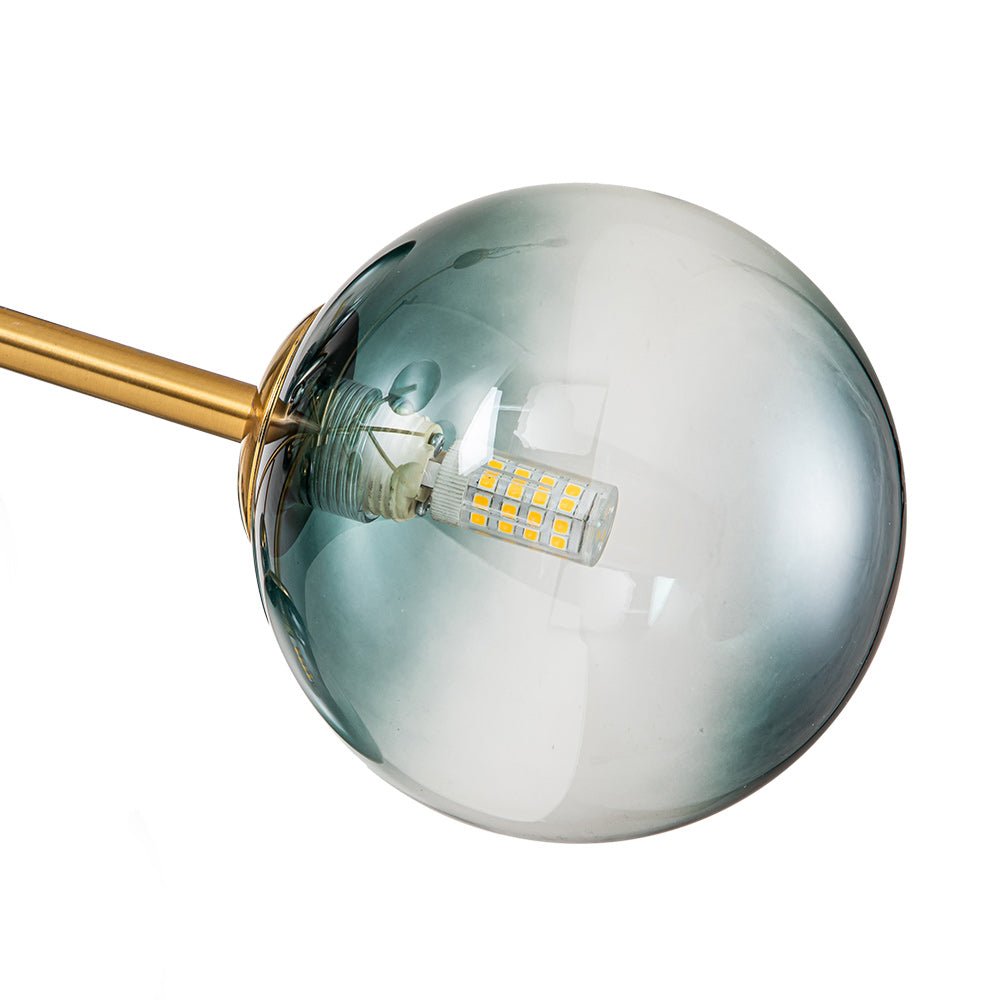Pendantlightie-Mid-Century 15-Light Blue Gradient Glass Bubble Chandelier-Chandeliers-Black-