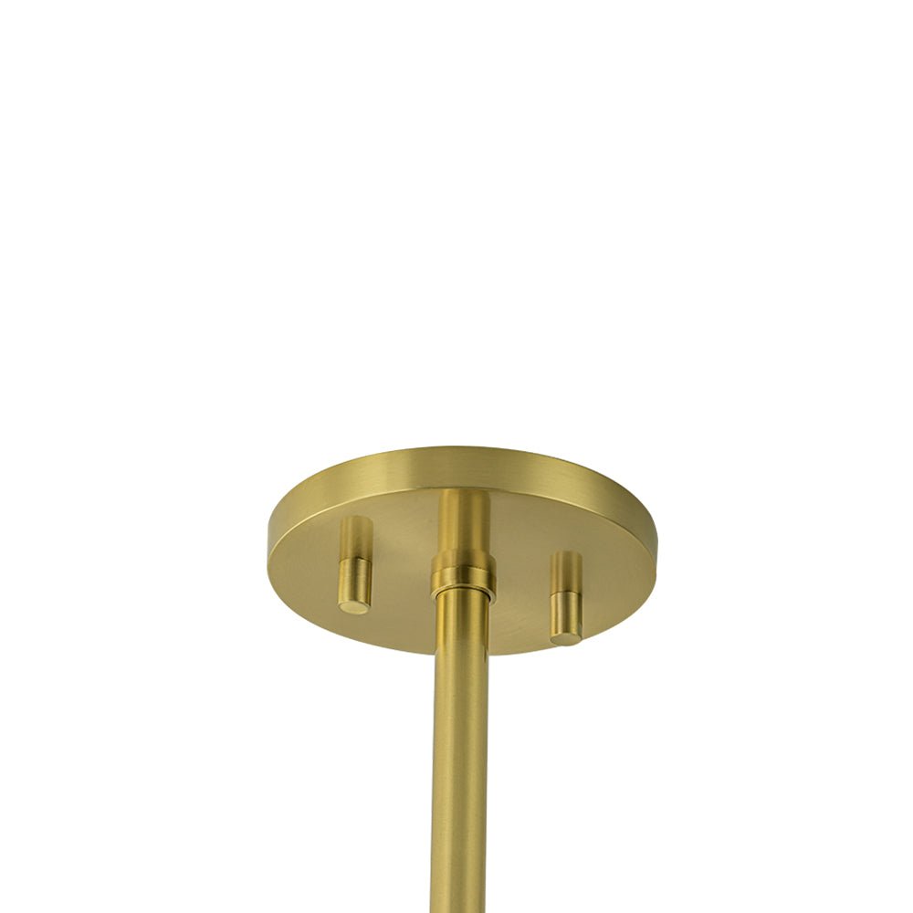 Pendantlightie - Mid - Century 3 - Light Sputnik Glass Globe Semi Ceiling Light - Semi Flush Mount - Brass -