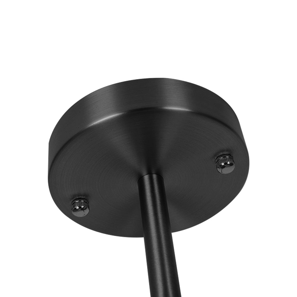 Pendantlightie-Mid-Century 3-Light Sputnik Style Ceiling Light For Low Ceiling-Semi Flush Mount-Black-
