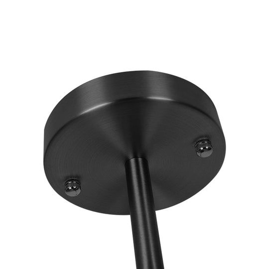 Pendantlightie-Mid-Century 3-Light Sputnik Style Ceiling Light For Low Ceiling-Semi Flush Mount-Black-